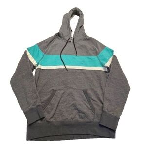 On The Byas Men's Pullover Hoodie; Grey/Blue/White; Size Large